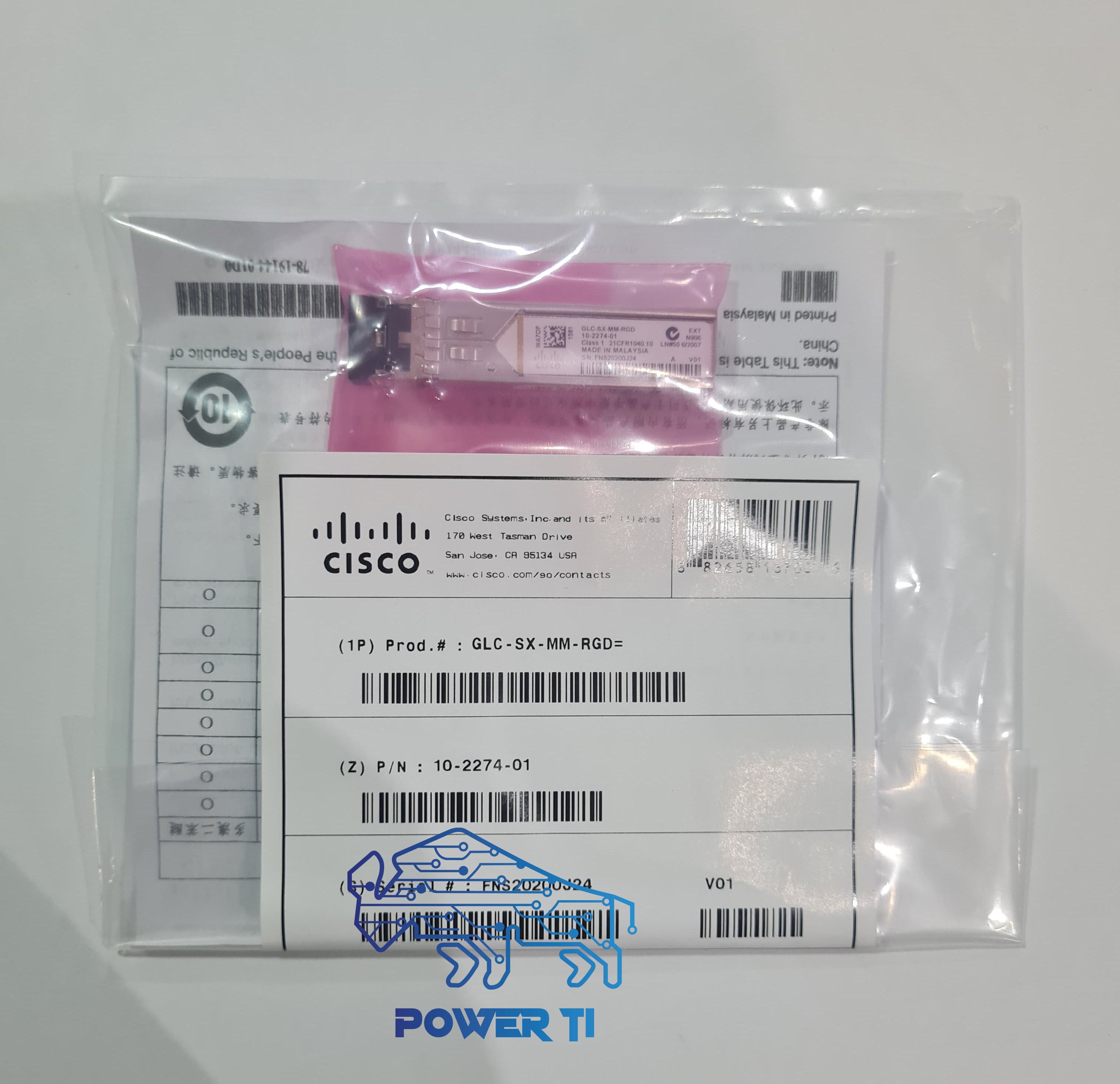 Transceiver Cisco GLC-SX-MM-RGD  1000BASE-SX SFP 850nm 550m Industrial DOM LC dúplex MMF